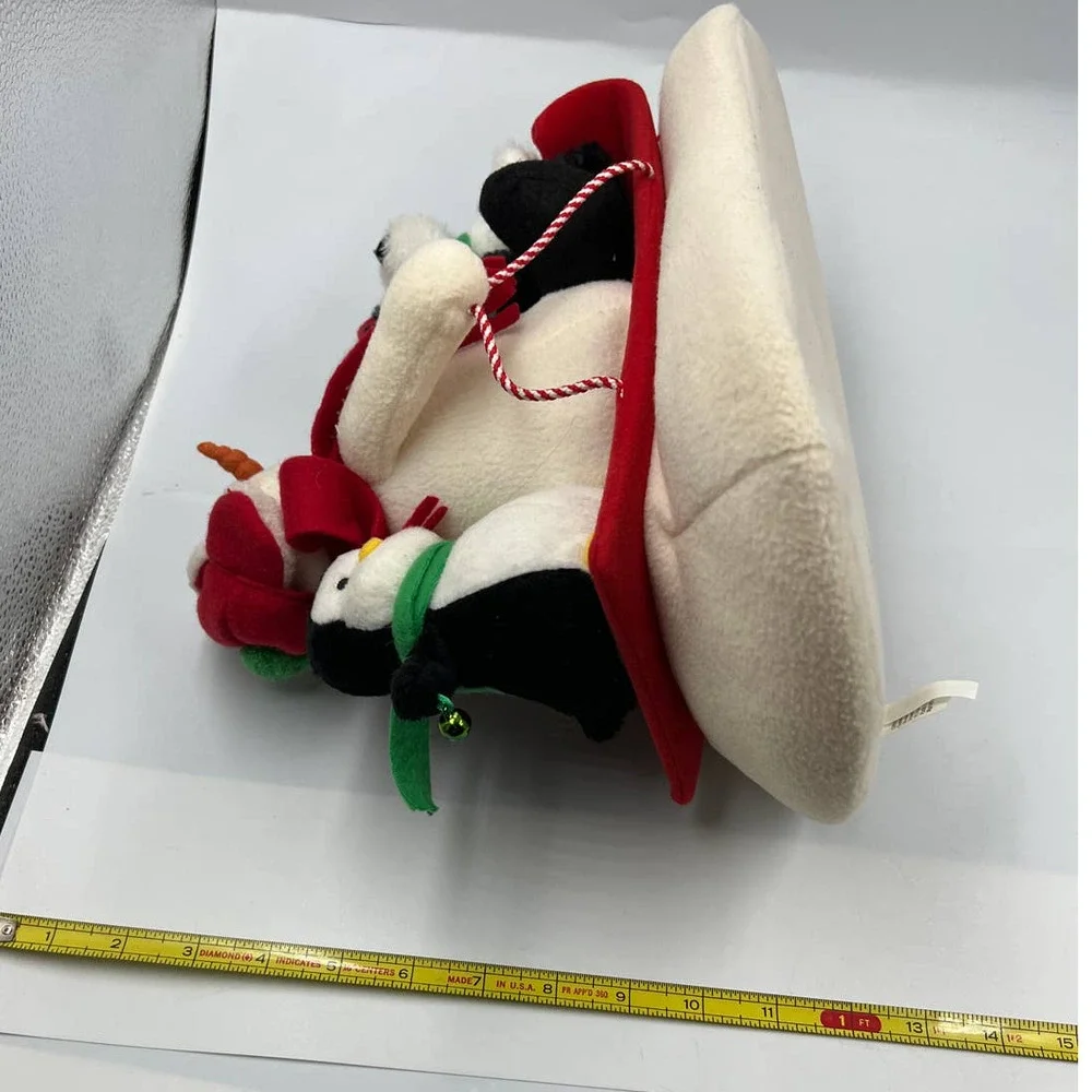 Vintage Hallmark Jingle‎ Pals Snowman Sled Dog & Penguin TESETD Working 7197